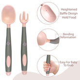 Baby Spoon and fork Set for Baby Feeding (Pink)
